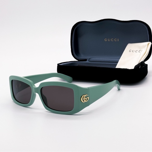 NEW GUCCI GG1403S 004 SQUARE GREEN GREY WOMEN SUNGLASSES GUCCI - Picture 1 of 10